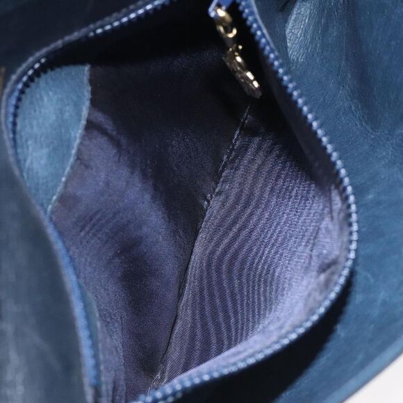 Gucci Interlocking G Navy Leather Clutch Bag (Pre-Owned) - Picture 12 of 16